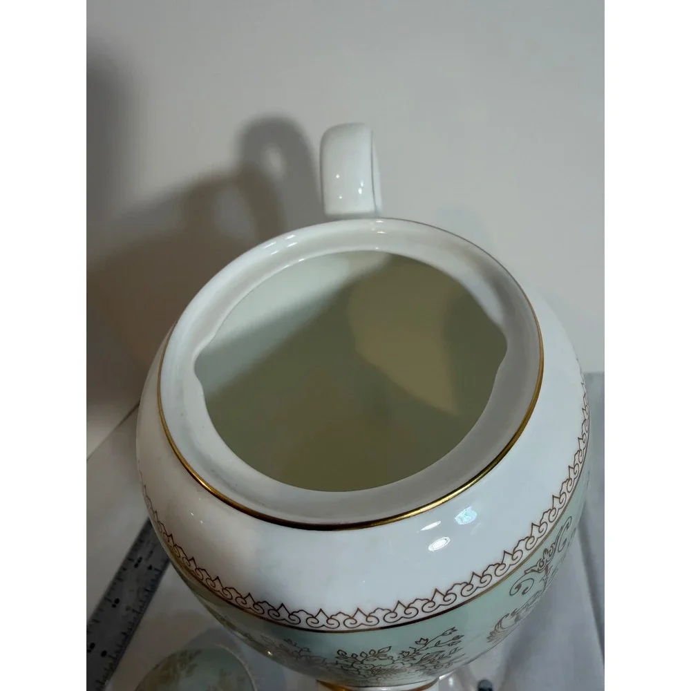 Wedgwood Gold Columbia Sage Green Coffee Pot Bone China Gryphon England 10.5in - Picture 10 of 10